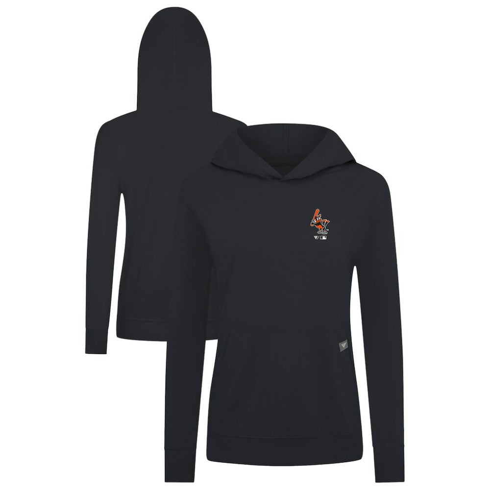 Baltimore Orioles Levelwear Women's Cooperstown Collection Relay Core Logo Pullover Hoodie Black