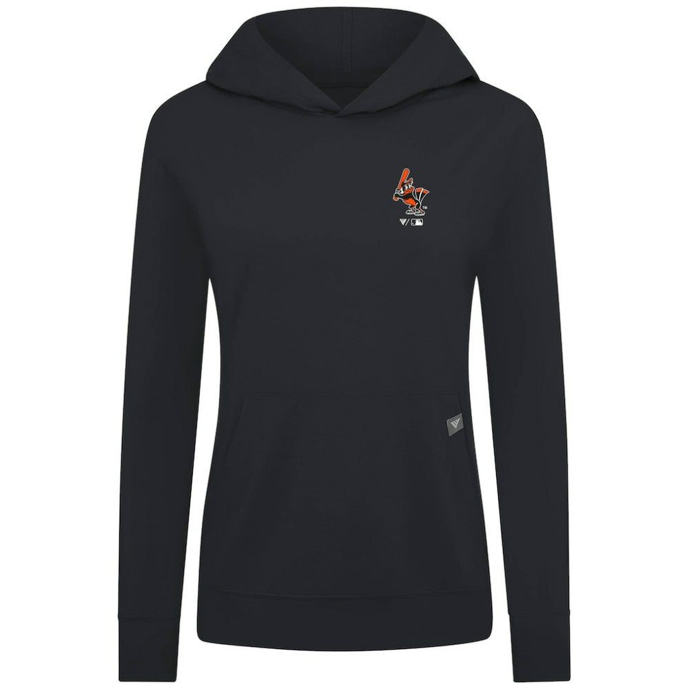 Baltimore Orioles Levelwear Women's Cooperstown Collection Relay Core Logo Pullover Hoodie Black