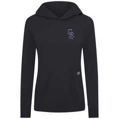 Colorado Rockies Levelwear Women's Cooperstown Collection Relay Core Logo Pullover Hoodie Black