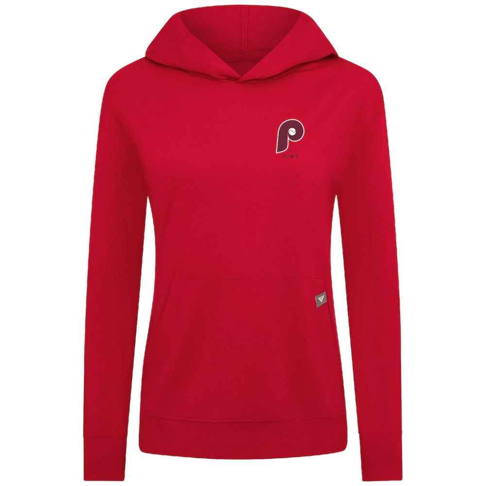 Philadelphia Phillies Levelwear Women's Cooperstown Collection Relay Core Logo Pullover Hoodie Red