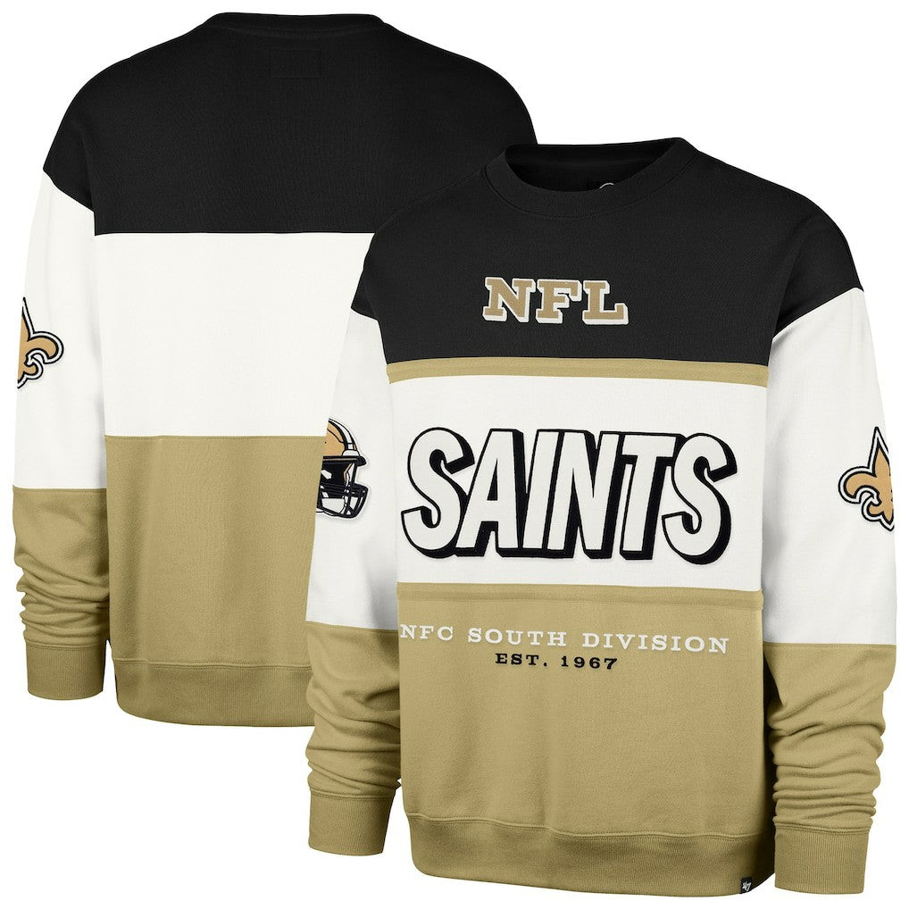 New Orleans Saints '47 Breeze Maximalist Sweatshirt - Black/Gold on sale
