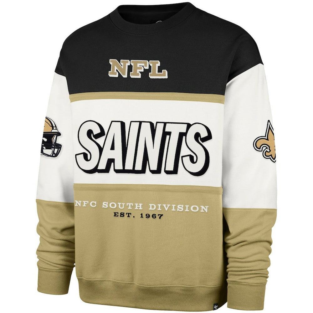 New Orleans Saints '47 Breeze Maximalist Sweatshirt - Black/Gold on sale
