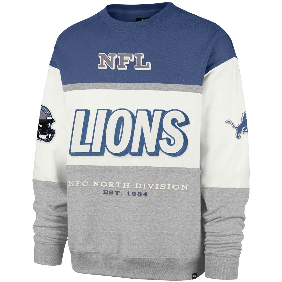 Detroit Lions '47 Breeze Maximalist Sweatshirt - Blue/Gray on sale