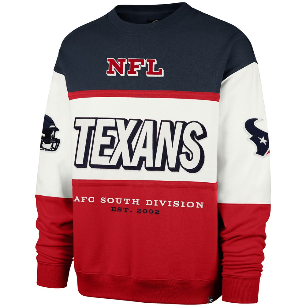 Houston Texans '47 Breeze Maximalist Sweatshirt - Navy/Red for sale
