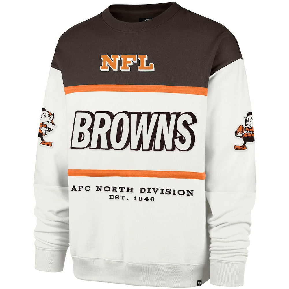 Cleveland Browns '47 Throwback Breeze Maximalist Sweatshirt - White sale