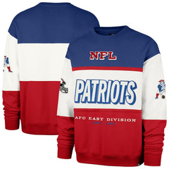 New England Patriots '47 Throwback Breeze Maximalist Sweatshirt - Royal/Red cheap