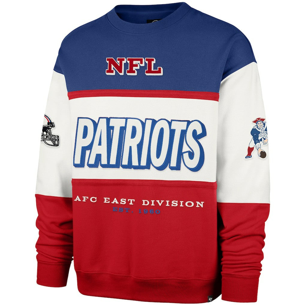 New England Patriots '47 Throwback Breeze Maximalist Sweatshirt - Royal/Red cheap