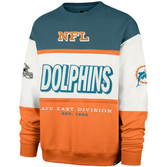 Miami Dolphins '47 Throwback Breeze Maximalist Sweatshirt - Aqua/Orange for sale