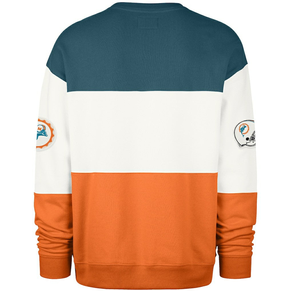 Miami Dolphins '47 Throwback Breeze Maximalist Sweatshirt - Aqua/Orange for sale