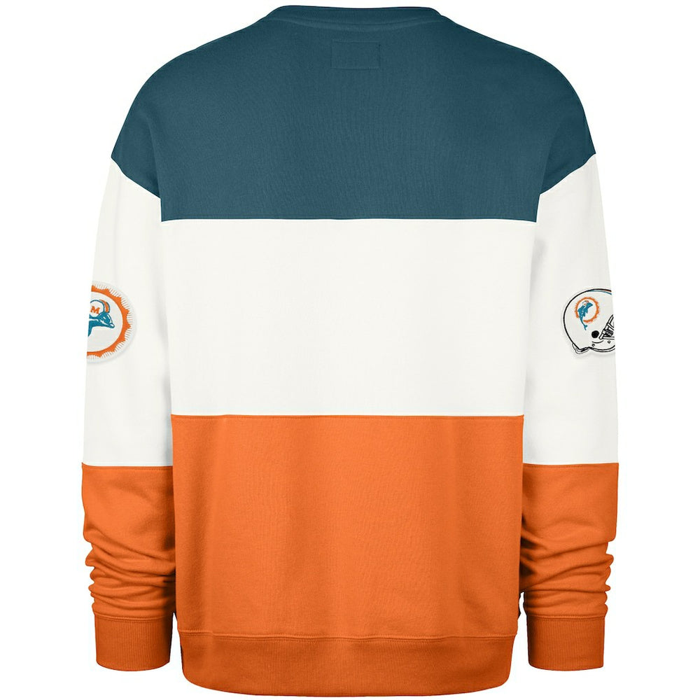 Miami Dolphins '47 Throwback Breeze Maximalist Sweatshirt - Aqua/Orange for sale