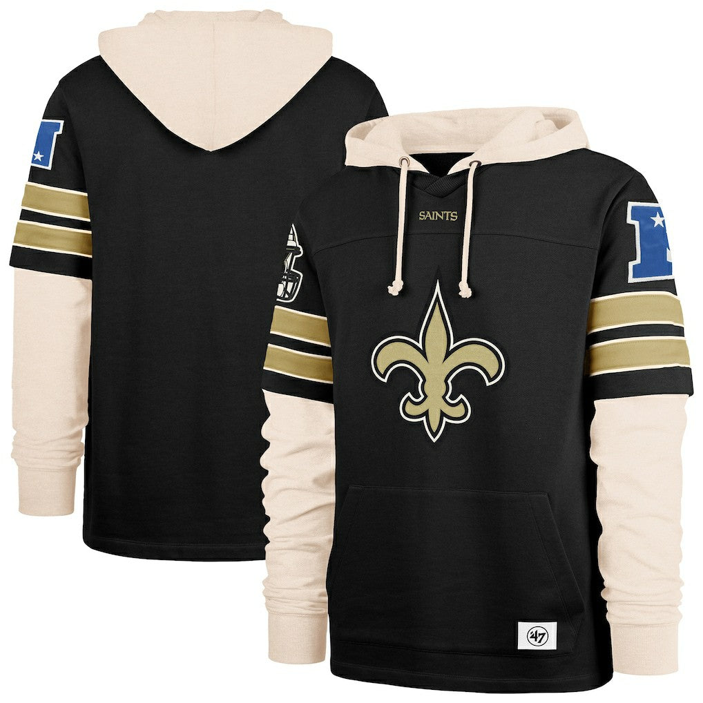 New Orleans Saints '47 Split Zone Cornerback Duo Hoodie - Black cheap