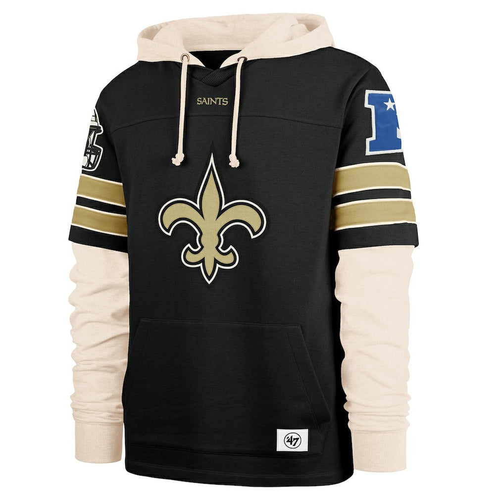 New Orleans Saints '47 Split Zone Cornerback Duo Hoodie - Black cheap