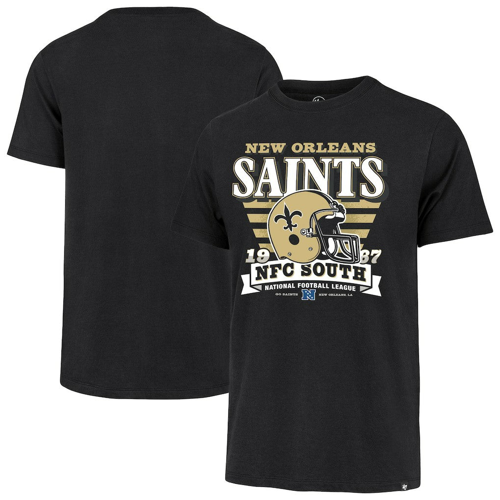 New Orleans Saints '47 Stripe Splash Franklin Throwback T-Shirt - Black outlet