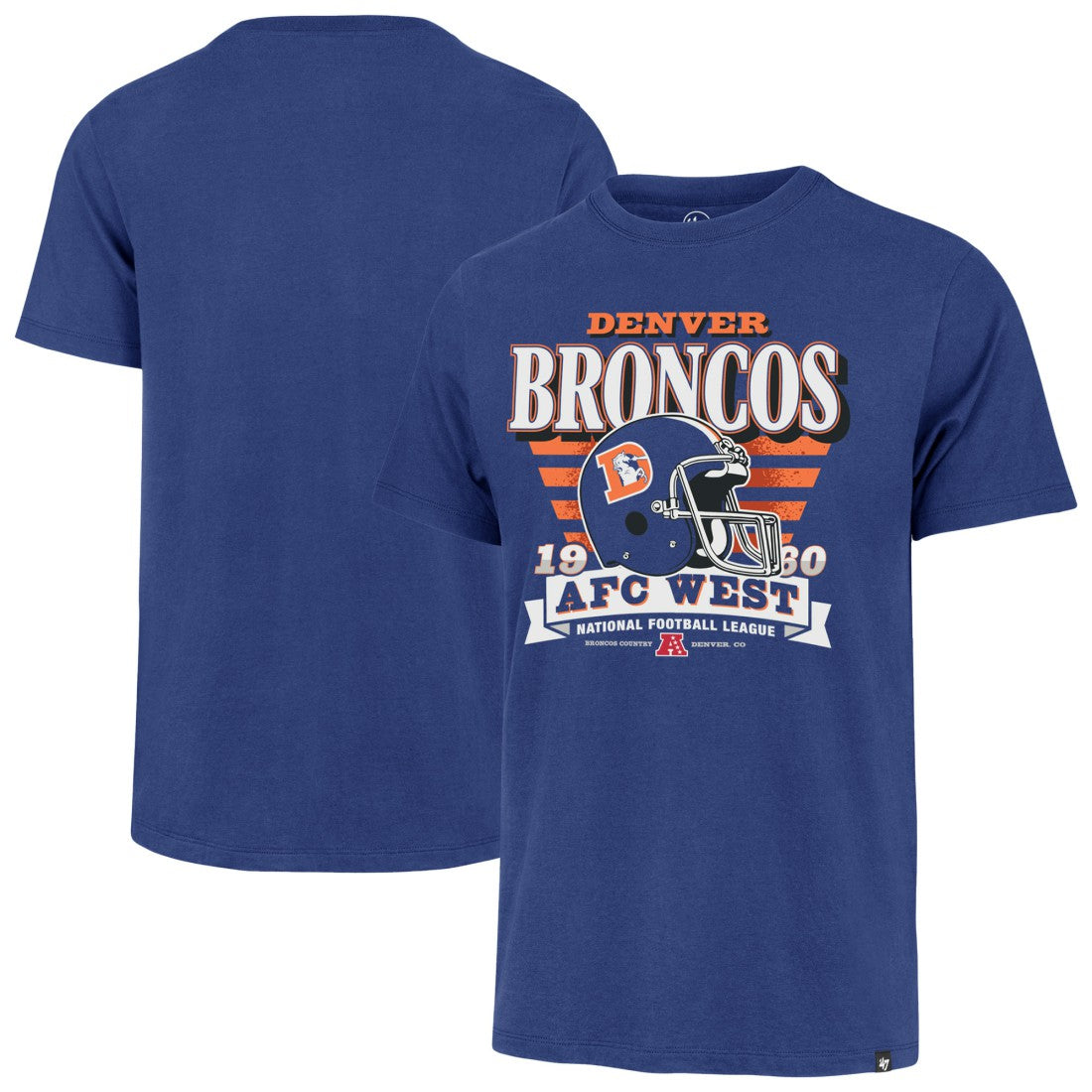 Denver Broncos '47 Stripe Splash Franklin Throwback T-Shirt - Royal on sale