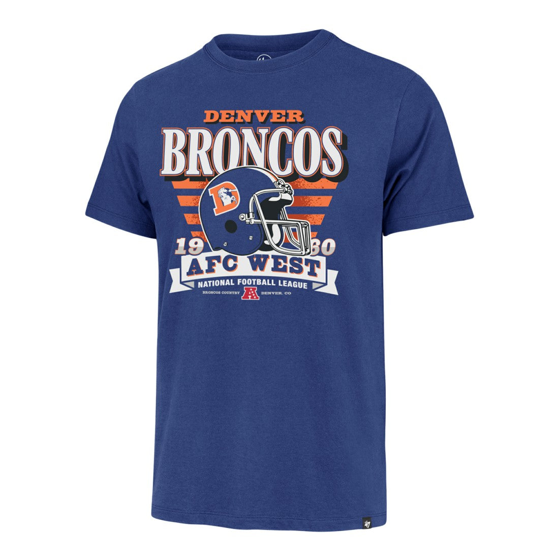 Denver Broncos '47 Stripe Splash Franklin Throwback T-Shirt - Royal on sale