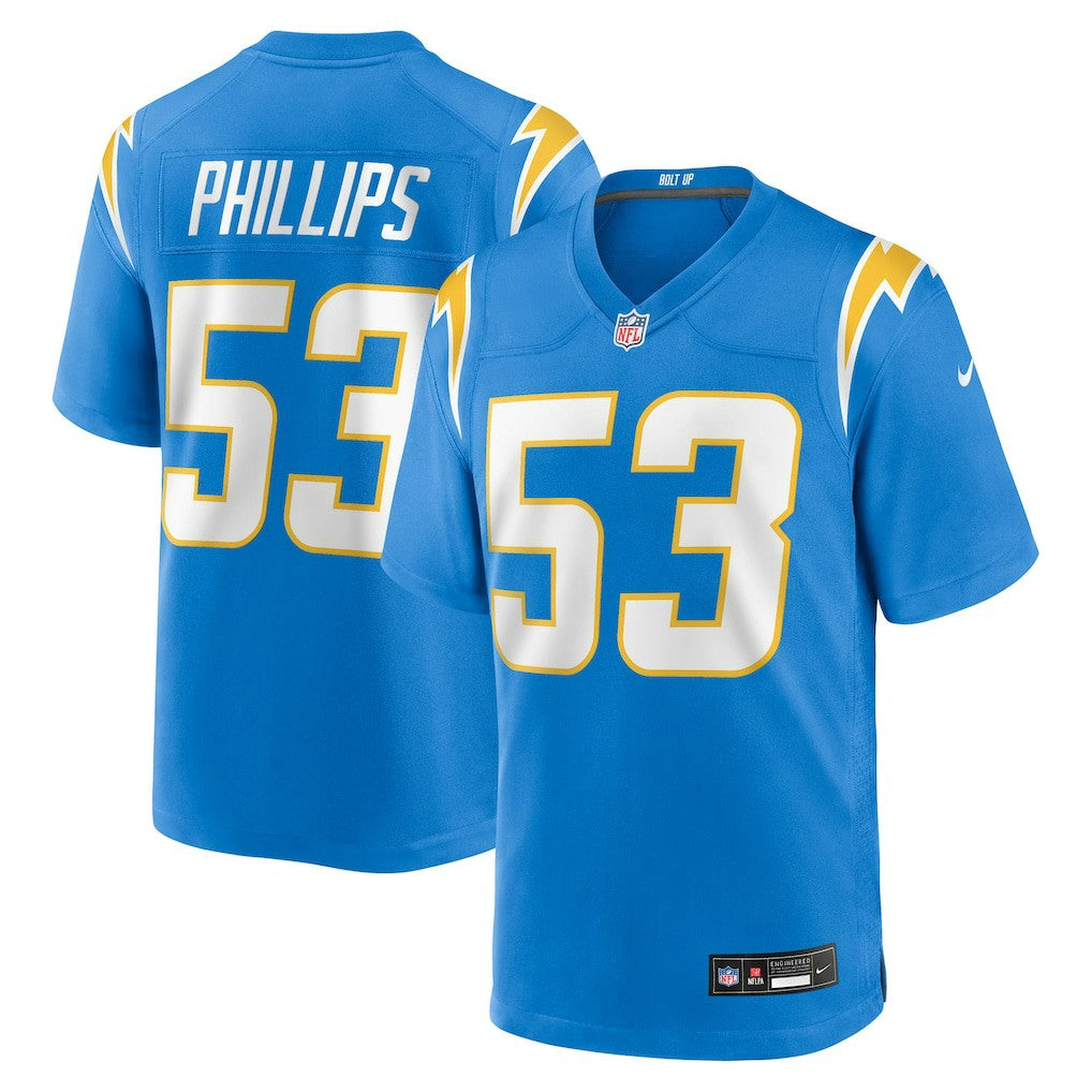 Del'Shawn Phillips Los Angeles Chargers Team Game Jersey - Powder Blue for sale