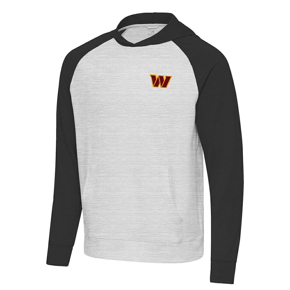 Washington Commanders Antigua Urgent Pullover Hoodie - Heather Gray/Black for sale