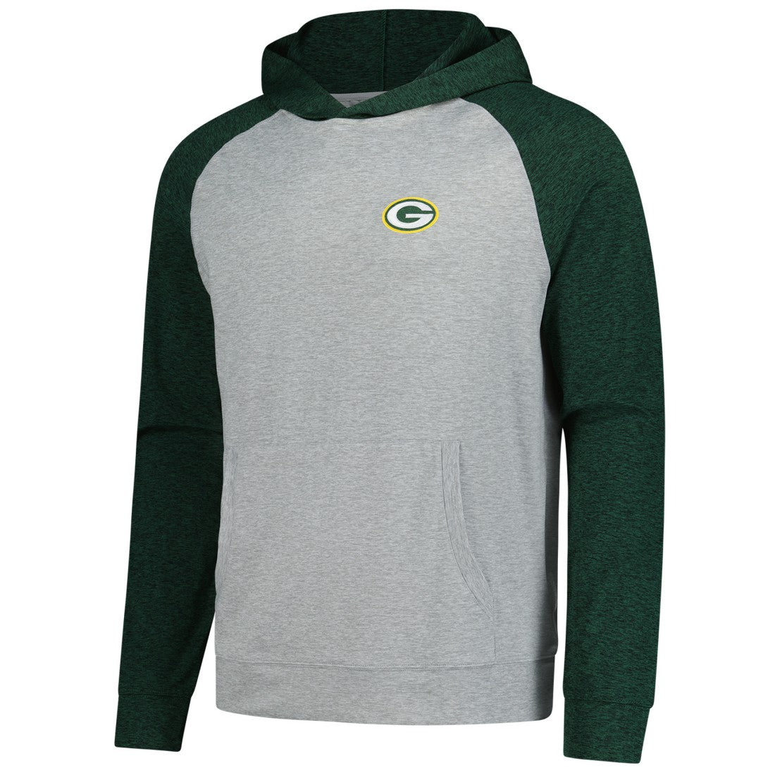 Green Bay Packers Antigua Urgent Pullover Hoodie - Heather Gray/Black discount