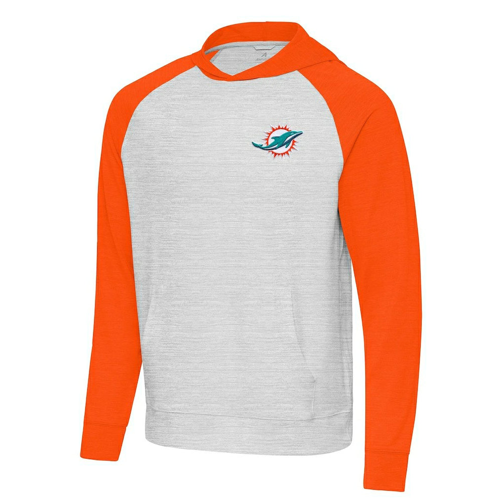 Miami Dolphins Antigua Urgent Pullover Hoodie - Gray/Orange online