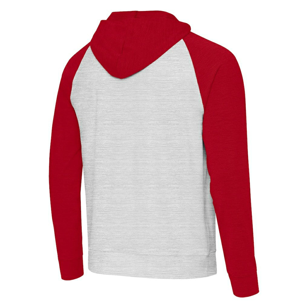 San Francisco 49ers Antigua Urgent Pullover Hoodie - Scarlet/Gray for sale