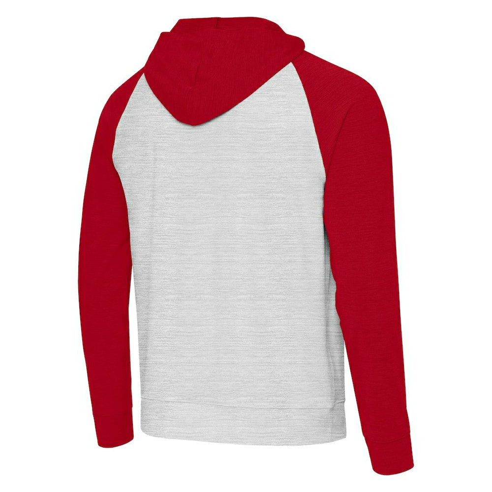 San Francisco 49ers Antigua Urgent Pullover Hoodie - Scarlet/Gray for sale
