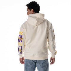Minnesota Vikings The Wild Collective Unisex Stacked Graphic Sleeve Fleece Hoodie - Cream discount