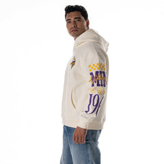 Minnesota Vikings The Wild Collective Unisex Stacked Graphic Sleeve Fleece Hoodie - Cream discount