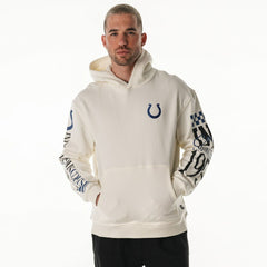 Indianapolis Colts The Wild Collective Unisex Stacked Graphic Sleeve Fleece Hoodie - Cream cheap