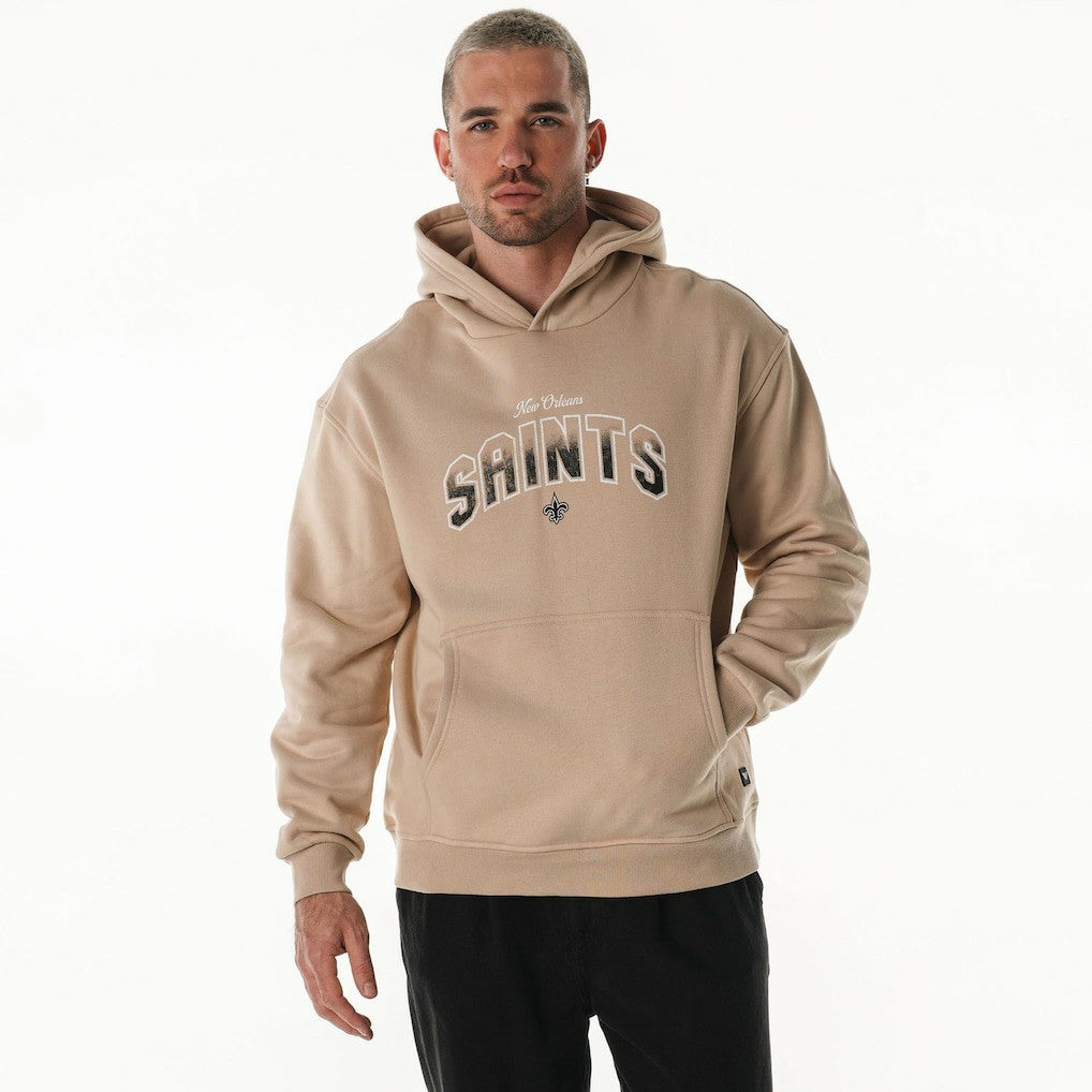 New Orleans Saints The Wild Collective Unisex Oversized Graphic Fleece Hoodie - Tan online