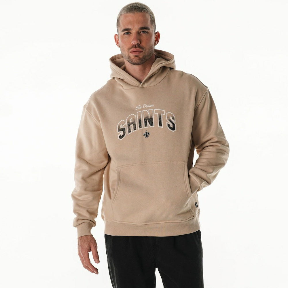 New Orleans Saints The Wild Collective Unisex Oversized Graphic Fleece Hoodie - Tan online