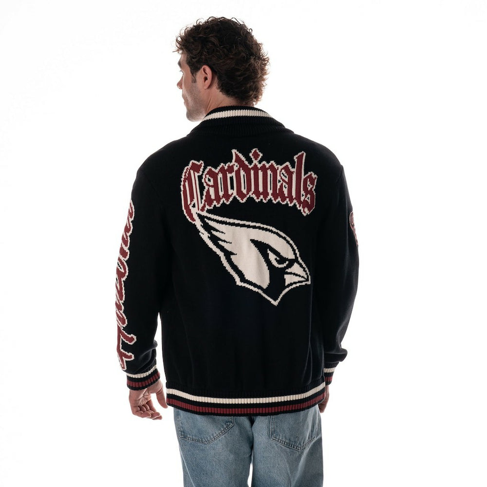Arizona Cardinals The Wild Collective Unisex Jacquard Full-Zip Sweater - Black cheap