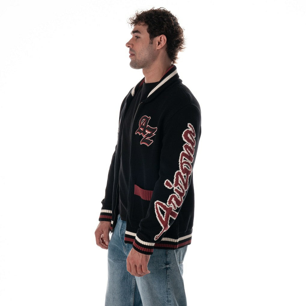 Arizona Cardinals The Wild Collective Unisex Jacquard Full-Zip Sweater - Black cheap