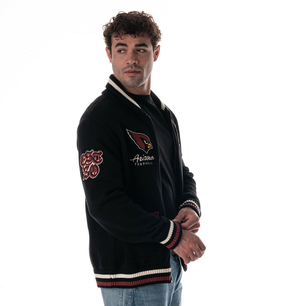Arizona Cardinals The Wild Collective Unisex Jacquard Full-Zip Sweater - Black cheap