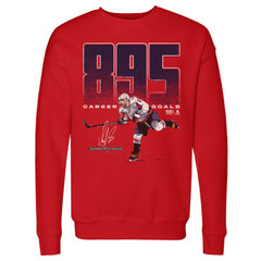 Alexander Ovechkin Washington Capitals 500 Level NHL All-Time Leading Goal Scorer Bold Pullover Sweatshirt - Red Sweatshirts
