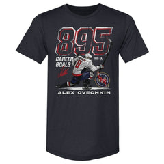 Alexander Ovechkin Washington Capitals 500 Level NHL All-Time Leading Goal Scorer Tri-Blend Grunge T-Shirt - Navy T-shirts