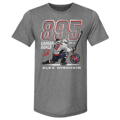 Alexander Ovechkin Washington Capitals 500 Level NHL All-Time Leading Goal Scorer Tri-Blend Grunge T-Shirt - Gray T-shirts