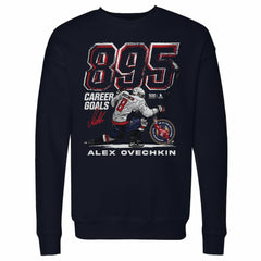 Alexander Ovechkin Washington Capitals 500 Level NHL All-Time Leading Goal Scorer Grunge Pullover Sweatshirt - Navy Sweatshirts