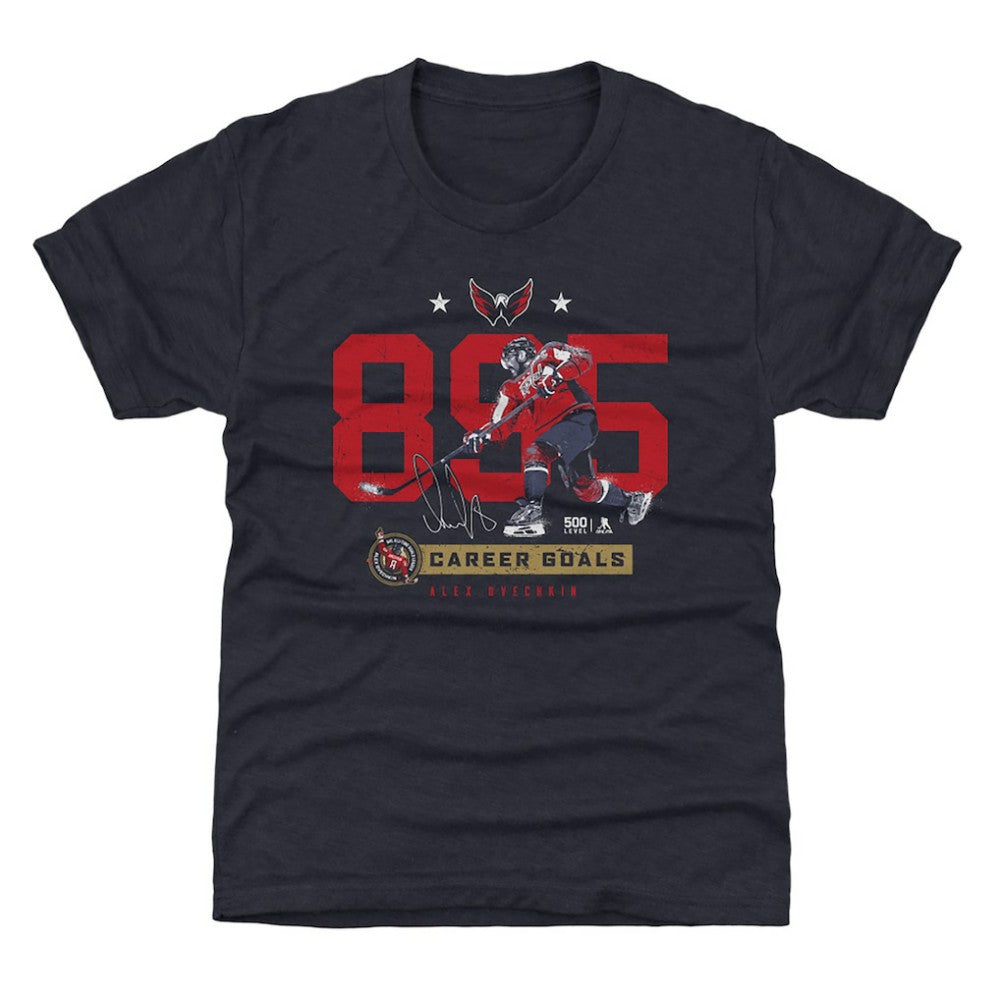 Alexander Ovechkin Washington Capitals 500 Level Youth NHL All-Time Leading Goal Scorer Number T-Shirt - Navy T-shirts