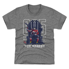 Alexander Ovechkin Washington Capitals 500 Level Youth NHL All-Time Leading Goal Scorer Throne T-Shirt - Gray T-shirts