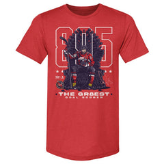Alexander Ovechkin Washington Capitals 500 Level NHL All-Time Leading Goal Scorer Tri-Blend Throne T-Shirt - Red T-shirts
