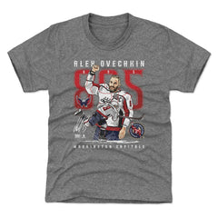 Alexander Ovechkin Washington Capitals 500 Level Youth NHL All-Time Leading Goal Scorer The Shot T-Shirt - Gray T-shirts