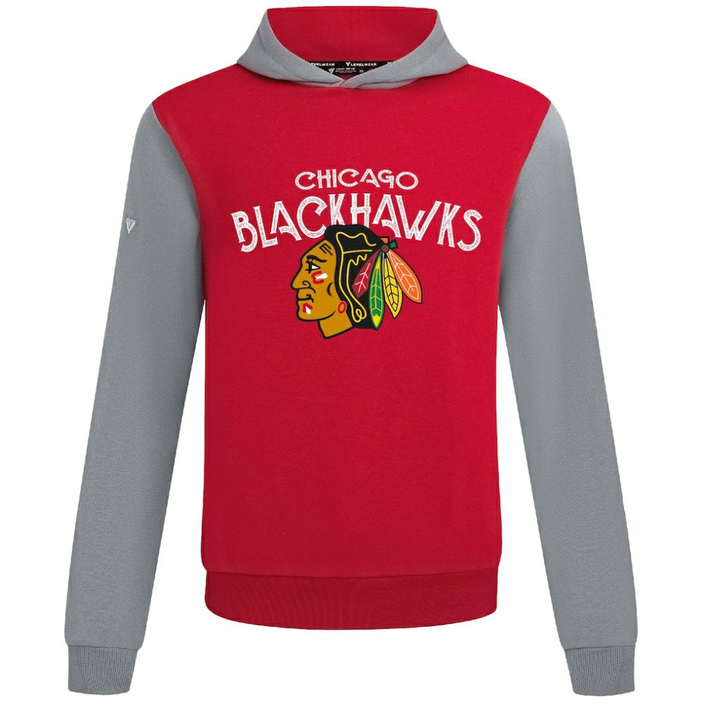 Chicago Blackhawks Levelwear Ultimate Mission Pullover Hoodie - Red/Gray Hoodies