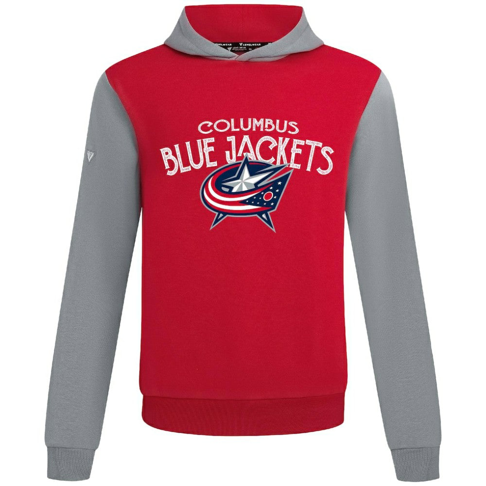 Columbus Blue Jackets Levelwear Ultimate Mission Pullover Hoodie - Red/Gray Hoodies