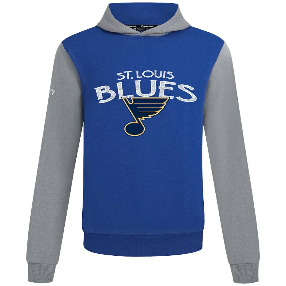 St. Louis Blues Levelwear Ultimate Mission Pullover Hoodie - Royal/Gray Hoodies