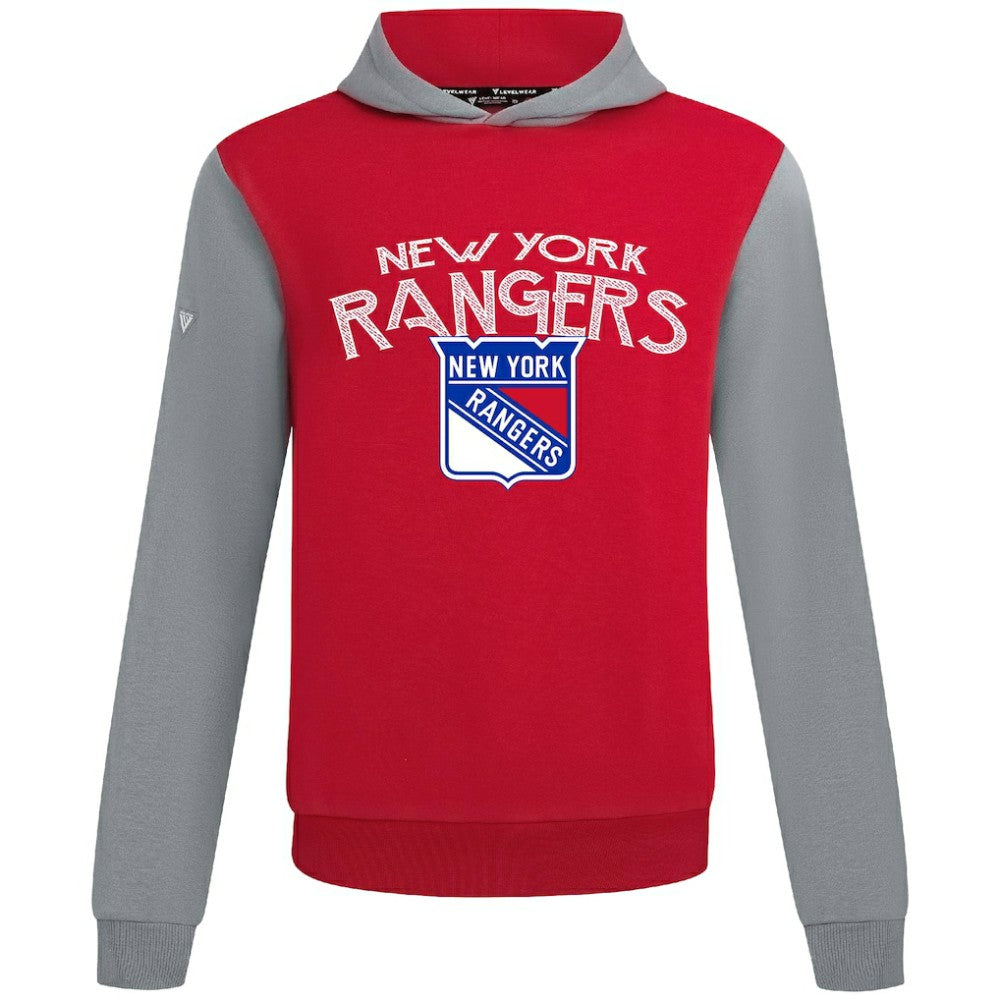 New York Rangers Levelwear Ultimate Mission Pullover Hoodie - Red/Gray Hoodies