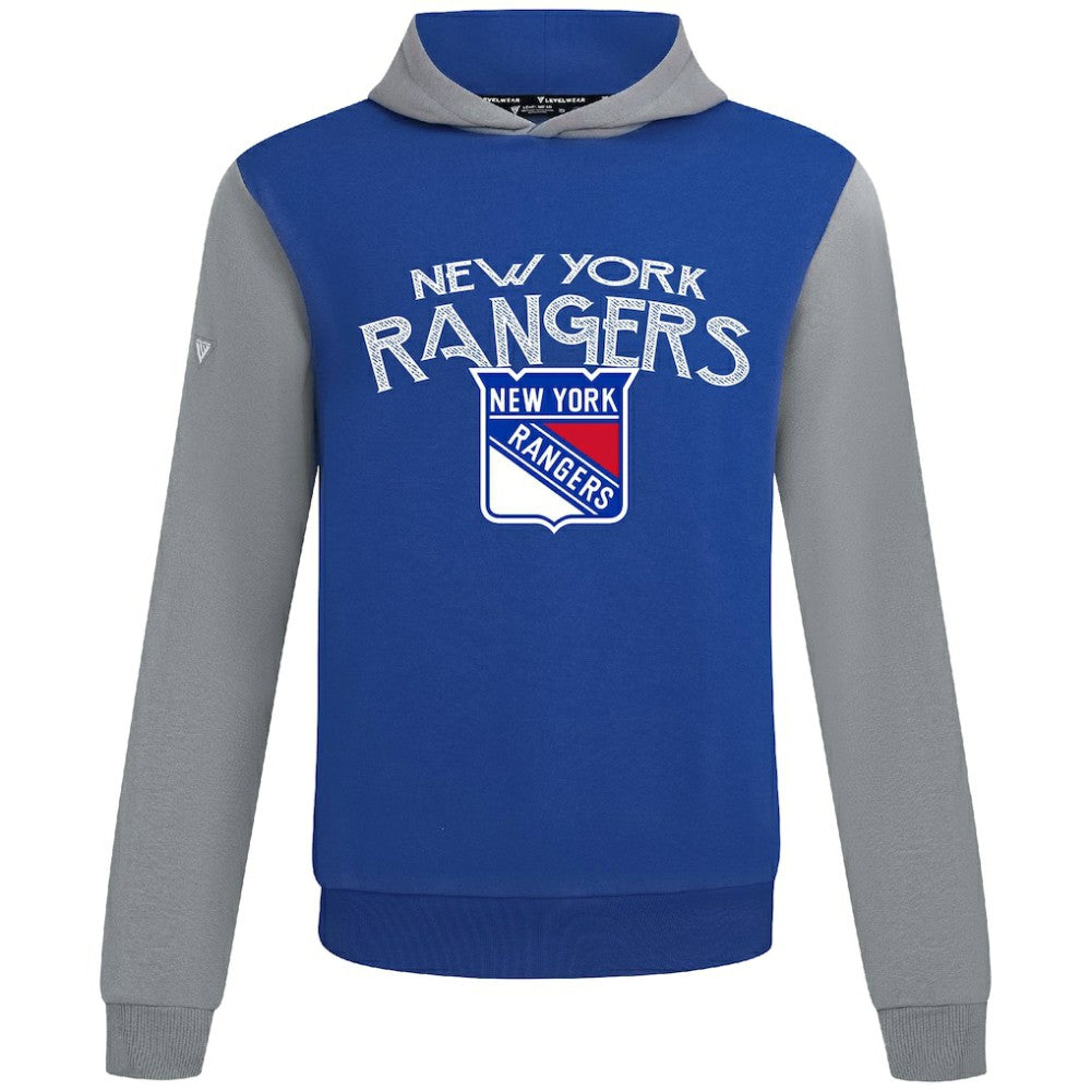 New York Rangers Levelwear Ultimate Mission Pullover Hoodie - Royal/Gray Hoodies