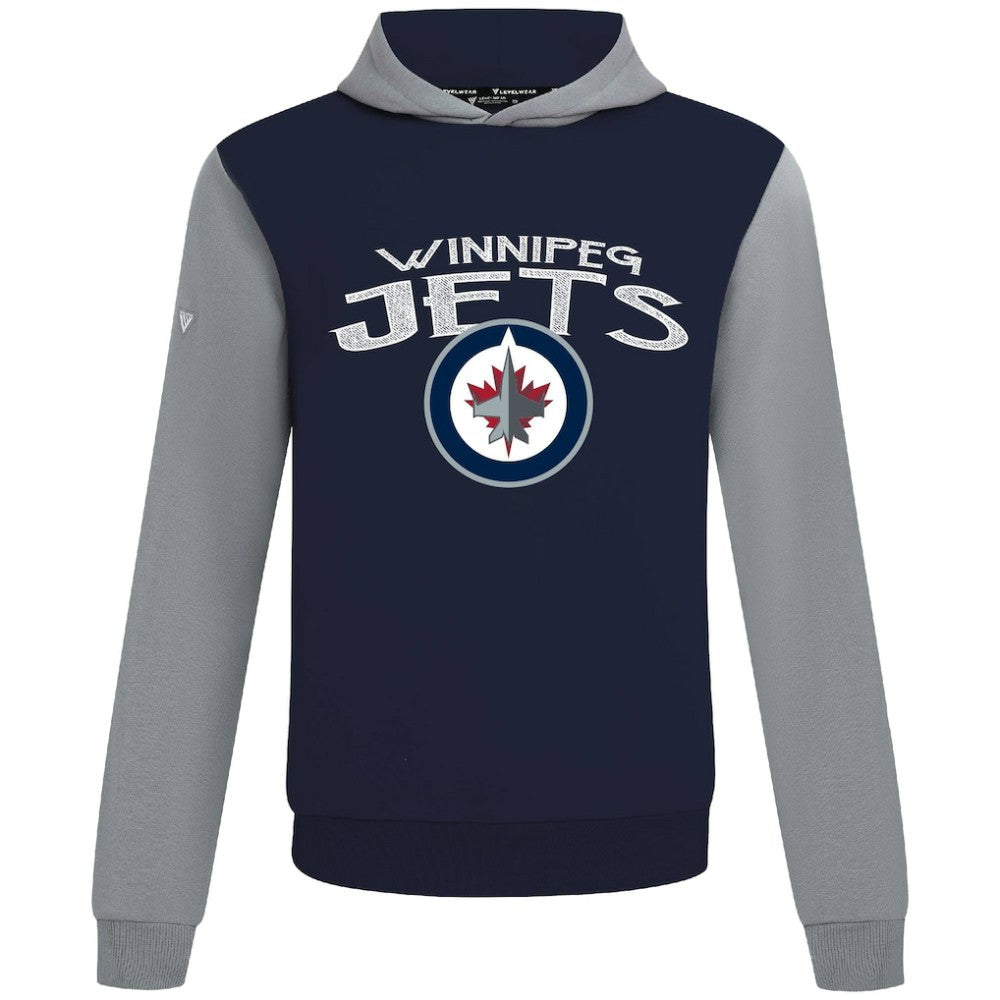 Winnipeg Jets Levelwear Ultimate Mission Pullover Hoodie - Navy/Gray Hoodies