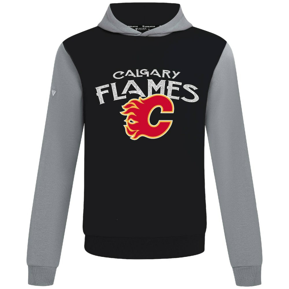 Calgary Flames Levelwear Ultimate Mission Pullover Hoodie - Black/Gray Hoodies