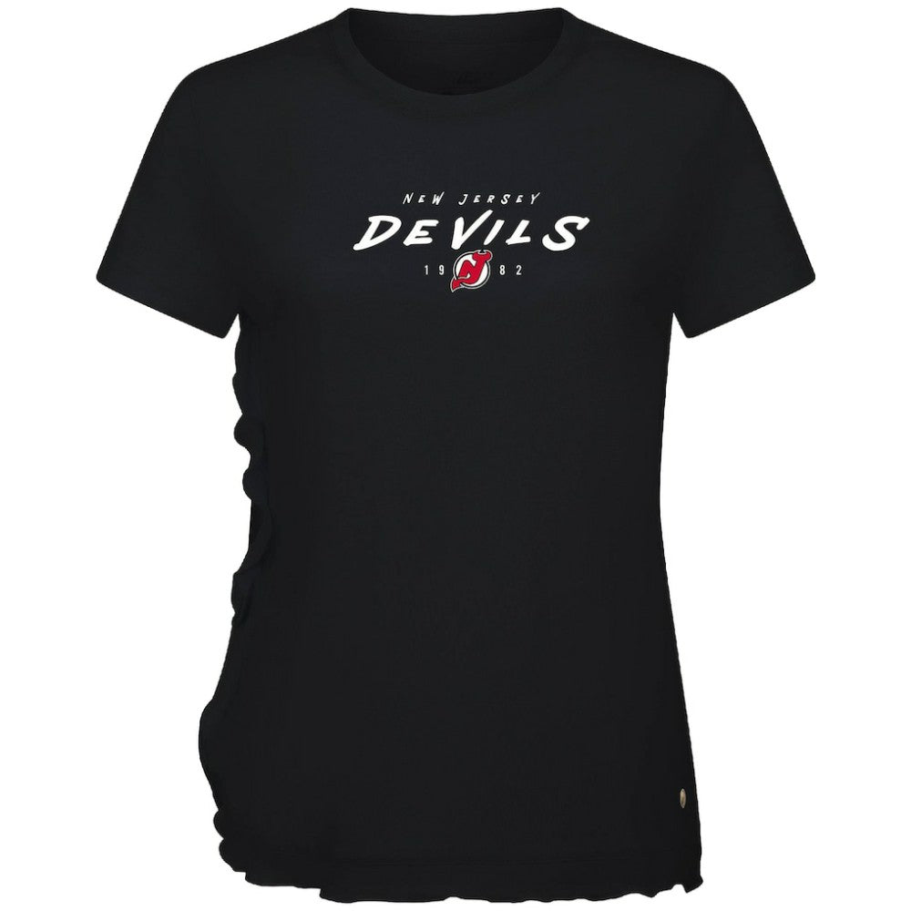 New Jersey Devils Levelwear Women's Airflow Scratched T-Shirt - Black T-shirts