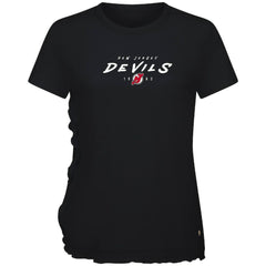 New Jersey Devils Levelwear Women's Airflow Scratched T-Shirt - Black T-shirts